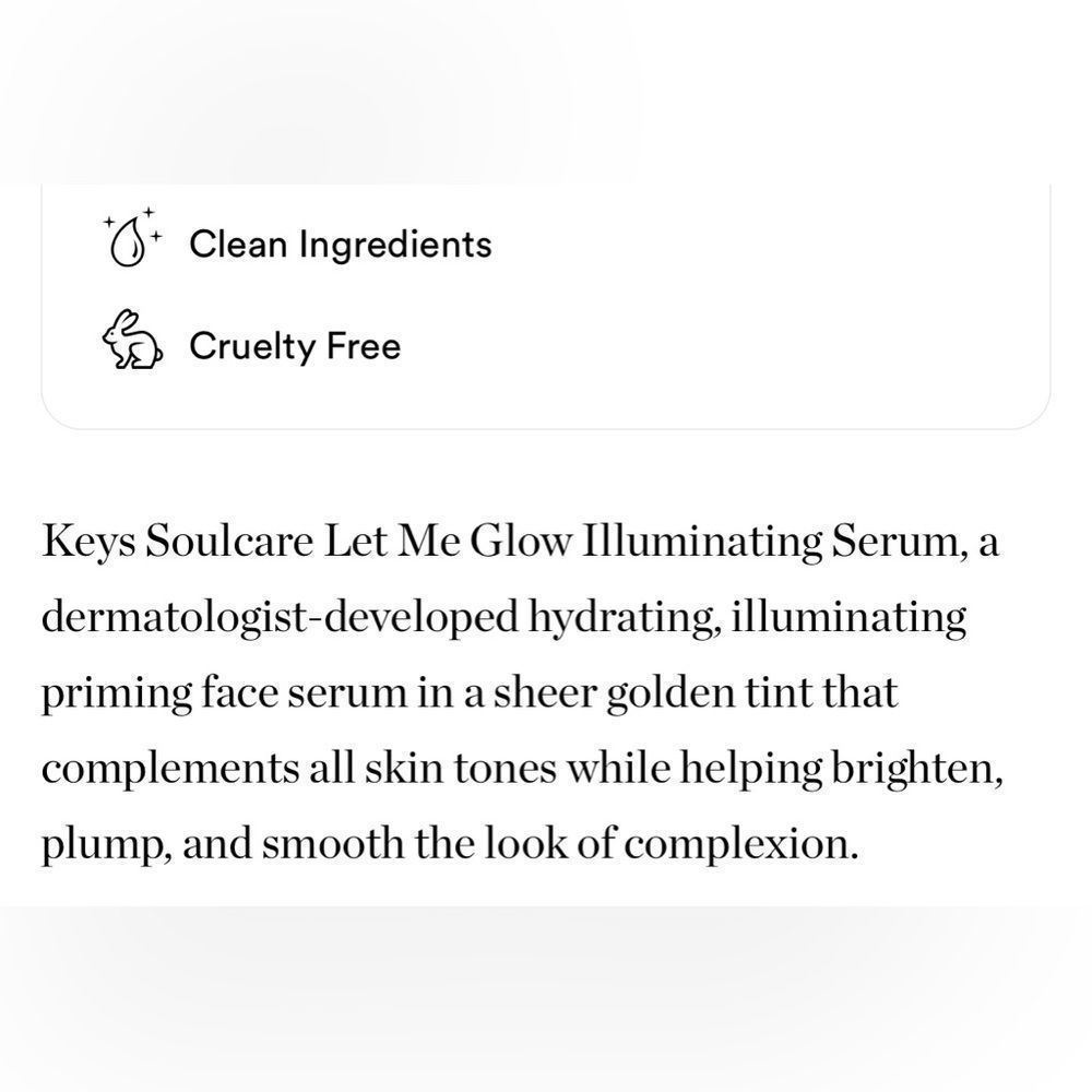FREE💝 LAST 1! KEYS Soulcare Let Me Glow Illuminating Serum 💧🪞 NEW IN BOX - Picture 4 of 7
